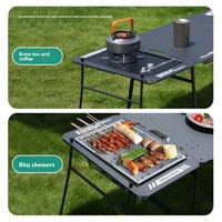 Table pliante rectangulaire tactique SunnyFeel Mountain Gate Lingying IGT pour le camping, les pique-niques et les activités de plein air, mobilier multifonctionnel