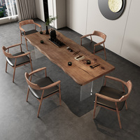 Meubles de Maison Table en Dalle de Pin en Bois Massif Table en Dalle à Bord Vivant