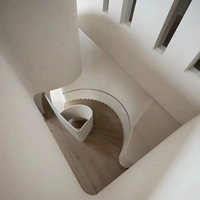 VIKO Escalier d'intérieur incurvé en verre à bande de roulement en marbre de haute qualité de 2025 Offre Spéciale