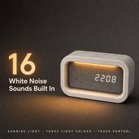 Jam Alarm Lampu Bangun Tidur dengan 16 Suara White Noise, Alarm Ganda, Lampu Tidur untuk Melatih Tidur Anak, Pabrik Lampu Malam