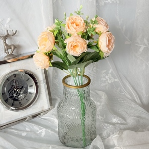 Ramo de Peonías Artificiales Realistas Hechas a Mano, Flores Hermosas y Suaves, Decoración para Año Nuevo, Hogar, Fiesta, Boda - Product Image 4