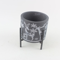 Nouveau design, pot de fleurs rond en ciment classique, écologique, pour l'intérieur/l'extérieur, en vente
