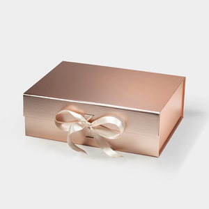 Custom Golden Ribbon Magnetic Pink Book Shaped Luxury Gift Boxes with Matt Lamination Embossing Recyclable <b>Packaging</b> - Product Image 6