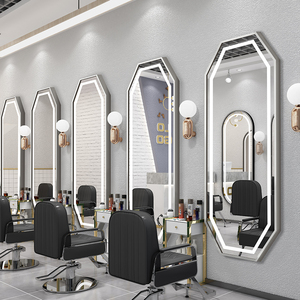 Grand miroir intelligent pour salon de coiffure, salon de beauté, spa, design Art Déco, éclairage LED, équipement de salon autoportant - Product Image 3