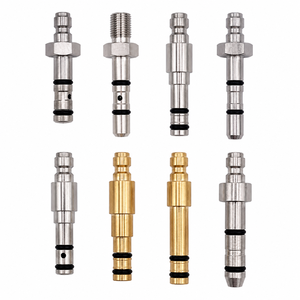 หัวเติมสแตนเลสสีเงิน Zimakyfa FP4-Q-S พร้อมวาล์วอะแดปเตอร์ชาร์จเร็ว ขนาด 8 มม. หัวเติมแบบเกลียว 1/8BSPP สำหรับแรงดันสูง - Product Image 1