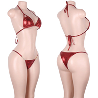 Ensemble de lingerie deux pièces personnalisé avec logo, chaîne en strass, haut de bikini et string, tenue de club/rave