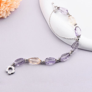 Ensemble de bijoux en cristal élégant pour femmes 925 argent plaqué or fleur fermoir colliers Bracelet perles de cristal naturel à la mode - Product Image 3