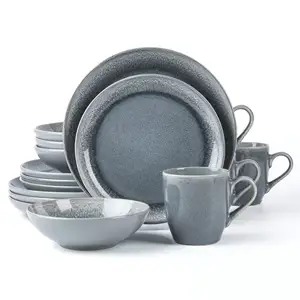 EKA Manufacturer Custom 20pc Nordic Crockery Matt Reactive Dinnerware Set With Ceramic Plates Sets Salad Plate Bowl Mug Platter