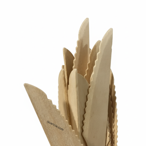 Ensemble de couteaux en bois de bouleau 165mm biodégradable écologique imprimé de logo personnalisé couverts de voyage jetables de luxe pour la cuisine et la fête - Product Image 1