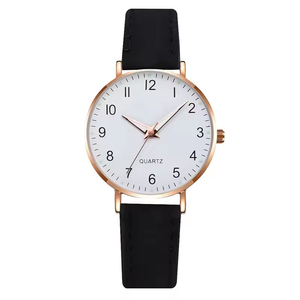 Luminous quartz <b>watch</b>, minimalist design, frosted leather, digital casual wristwatch - Product Image 4