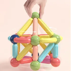 Ensemble de construction magnétique créatif pour enfants, 73 pièces, jouets éducatifs pour bébés, bâtons magnétiques, blocs de construction