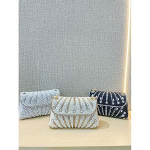 水钻钱包闪亮包银色钻石钱包女式升级晚宴舞会水钻手提包流浪汉包 - Product Image 1