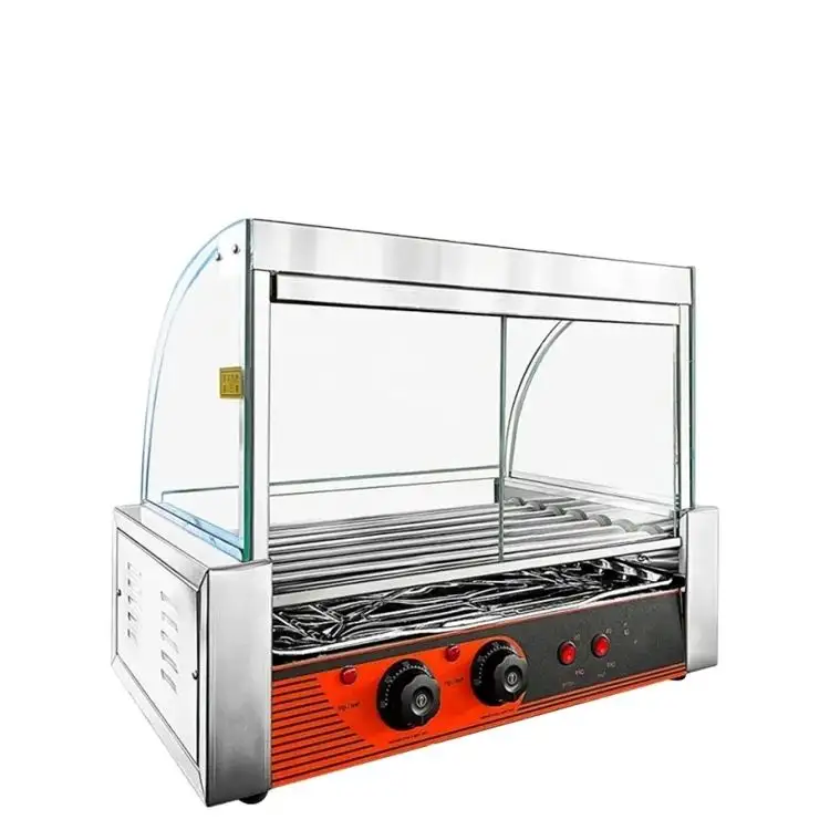 Automatico acciaio inox commerciale 7 rulli 910 in acciaio inox Hot Dog macchine più caldo