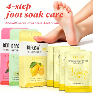 Kit de pédicure professionnel en 4 étapes pour salons de manucure et spas de pieds - Éliminateur de callosités et réparation des talons fendillés - Commande en gros disponible pour les salons - Product Image 2