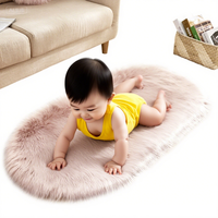 Tapis en fausse fourrure lavable de haute qualité, couleur unie, prix de gros, vente chaude