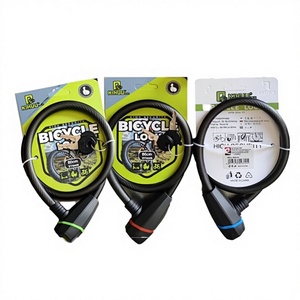 Lucchetto per Bicicletta Opaco 12*80mm con Cavo in Acciaio Colori Misti, Cilindro per Auto - Product Image 1