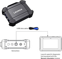 LAUNCH-Caja de sensores original de 2 canales, osciloscopio automotriz de 2 canales, probador de simulador, solución rápida de problemas de ECU