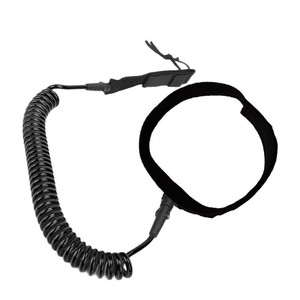Laisse de sécurité pour planche de surf et bodyboard, corde enroulée en TPU de 7,0 mm avec sangle réglable et boucle à dégagement rapide - Product Image 1