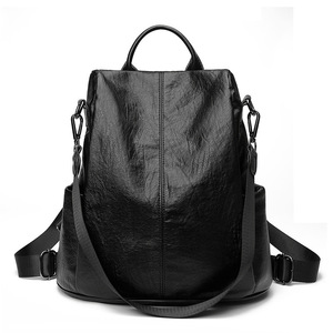 Shoulder Bag Soft Leather Pu <b>Ladies</b> Korean Fashion Summer Casual Small <b>Backpack</b> Student Simple School <b>Backpack</b> - Product Image 1