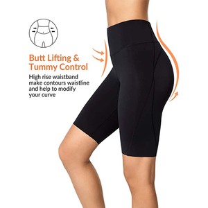 Pantalones cortos de motorista de alta calidad para mujer, mallas con bolsillos de cintura alta, Control de barriga, absorción de humedad, venta al por mayor, OEM - Product Image 4