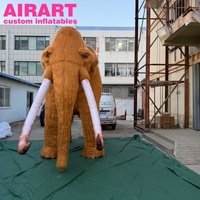 Mamouth gonflable en peluche marron pour la publicité