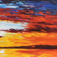 Peinture à l'huile abstraite impressionniste de coucher de soleil de haute qualité, peinte à la main, sur toile, 40x60cm, pour la décoration murale du salon