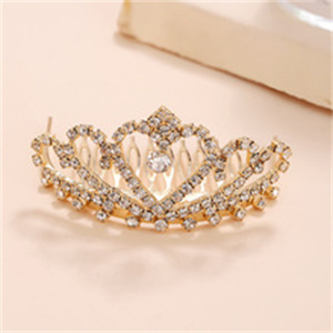 LUOYAN Mode Enfant Coeur Strass Couvre-chef <span class=keywords><strong>Cheveux</strong></span> <span class=keywords><strong>Courts</strong></span> Longs Complément Couronnes Argent avec Peigne - Product Image 4