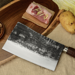 A Ma Zon-cuchillo de corte de hueso de estilo antiguo, hoja gruesa de 5mm, mango de madera, resorte de 7 pulgadas, acero inoxidable, chino, carnicero, forja - Product Image 5