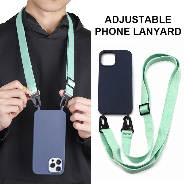 Nylon Adjustable Crossbody Mobile Phone Lanyard Hang Around Neck Cell Phone Straps with Metal Snap Hooks