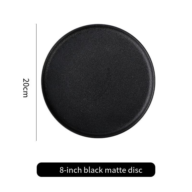 Assiette noire mate 8"