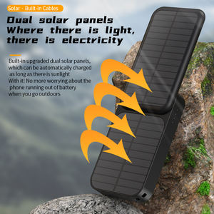 2024 TikTok, superventas, 10000mAh, paneles solares duales, Banco de energía, carga rápida con 4 cables de carga para acampar e iluminación - Product Image 3