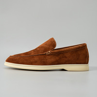 Chaussures mocassins pour hommes en cuir véritable et daim de mouton, style décontracté et respirant, grande taille, bout pointu, personnalisables OEM