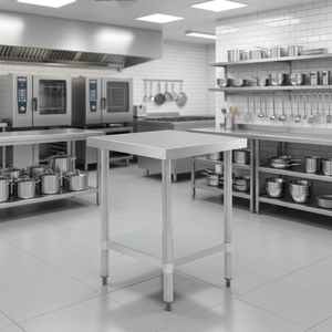 Food Prep Two Tier Stainless Steel Work Bench Double Layer Kitchen <b>Worktable</b> with Undershelf Commercial Restaurant Use - Product Image 1