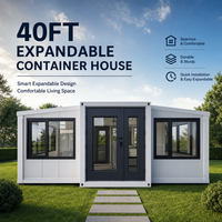 Maison conteneur en panneaux sandwich d'acier respirants, préfabriquée, mobile, extensible et personnalisable de 20 pieds ou 40 pieds pour hôtels et appartements