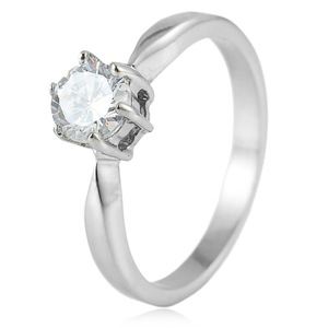 yunnique Unisex Diamond <b>Ring</b> <b>Silver</b> Claw Setting Engagement Fashion <b>Ring</b> Geometric Design Jewelry - Product Image 1