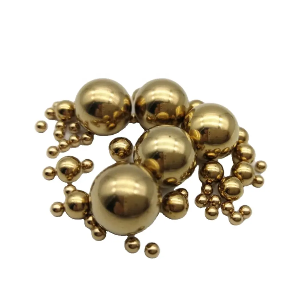 आभूषणों की सजावट के लिए 1.2 मिमी - 2.54 मिमी - 50 मिमी सोने के रंग का स्टील H62 पीतल की गेंद