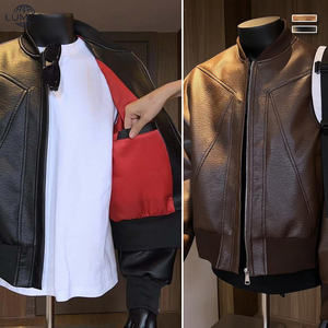 Chaqueta Bomber Holgada para Hombre, Nueva Colección Primavera-Otoño, Resistente al Viento, Sin Planchado, con Cuello de Béisbol, Diseño Urbano - Product Image 3