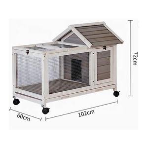 Vente chaude en plein air petit bois maison pour animaux de compagnie en bois clapier à lapin avec roue - Product Image 5