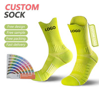Chaussettes de course à compression, chaussettes de sport rembourrées, anti-ampoules, anti-humidité, pour la randonnée, le basketball