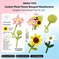 Rangkaian Bunga DIY Boneka Bunga Plush Hiasan Kuncup Bunga Buatan Sunflower Tulip Hadiah Penyembuhan untuk Anak Perempuan Grosir