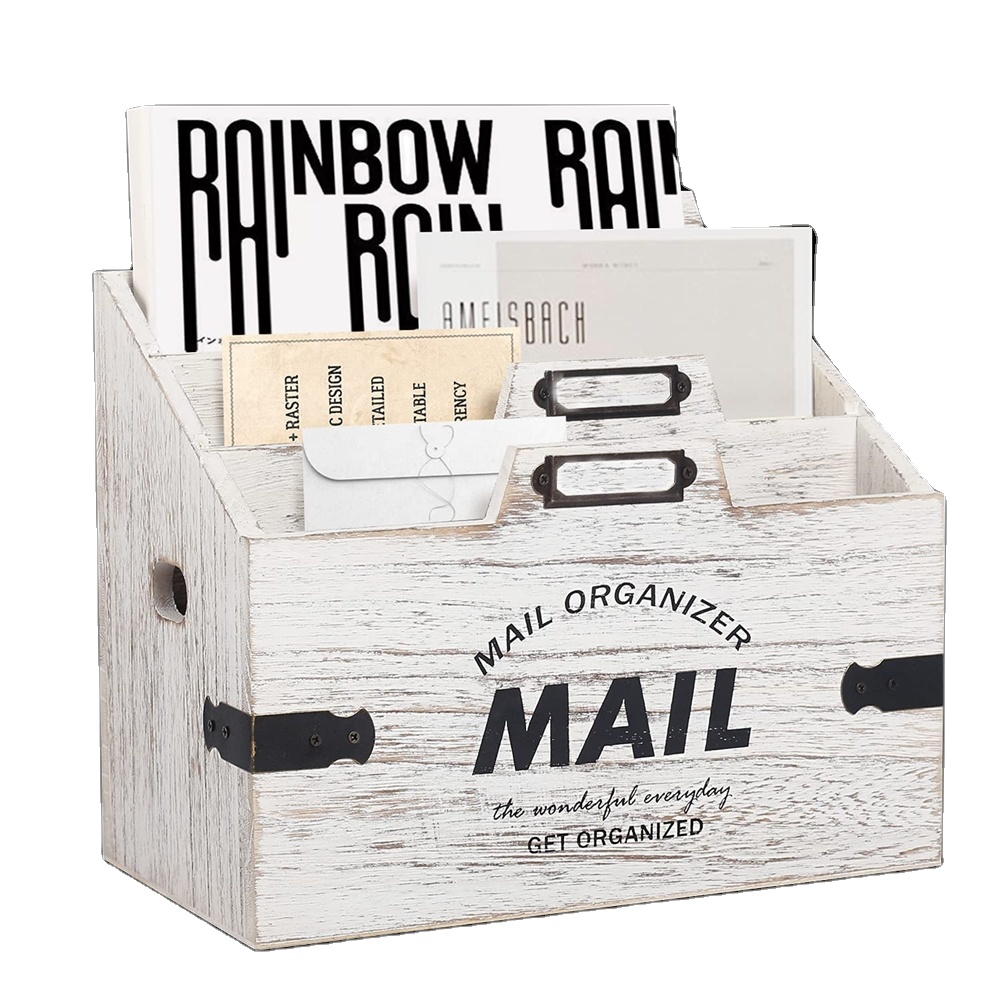 Офисный бамбуковый деревянный органайзер для файлов с регулируемыми разделителями