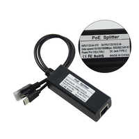 Divisor POE j45 sokcet 48V alimentación a través de Ethernet Gigabit IEEE802.3Af/At a RJ45 enchufe y USB-C para cámara CCTV Wifi AP Voip