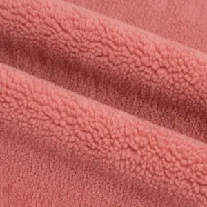 Fleece Fabric 100% Polyester 100% Polyester Micro Thick Sherpa Fleece Fabric Winter Coat Knitted Warm Soft White Sherpa Fleece Faux Fur Fabric Lining Fabrics