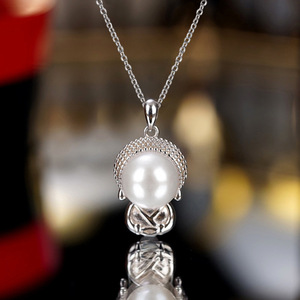 Collana con Perle Finte Ispirata al Buddha per Donne, Elegante Collana alla Moda - Product Image 1