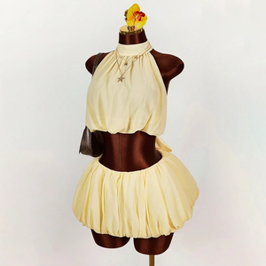 Fabrika Özel Tasarım Bayan Kısa İki Parçalı Kulüp Seksi Baskılı İlkbahar/Yaz Günlük Kullanım Dar Üst ve Etek Takımı - Product Image 3