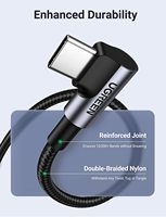 Câble de charge rapide UGREEN à angle droit 90 degrés USB-A vers USB-C en nylon tressé, câble d'origine