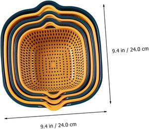 Cesta de drenaje multifuncional de PP de 6 piezas para cocina, para lavar y almacenar frutas y verduras, de grado alimenticio y ecológica, al por mayor - Product Image 2