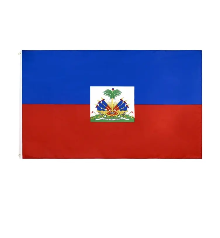 Cantidad de calidad asegurada Envío rápido Rojo Azul Poliéster 3x5 pies Todos los países Haití Banderas haitianas para presentación