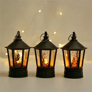 Wholesale Halloween Golden Retro Kerosene LED Lantern Lamp Light Holiday Decoration Camping Lantern for Festival