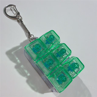 Porte-clés testeur de commutateur à 6 touches en grille PC, transparent, anti-stress, avec base de décompression, disponible en plusieurs couleurs